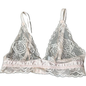 Felicity Hayward X Playful Promises delicate floral sheer lace bralette US 6